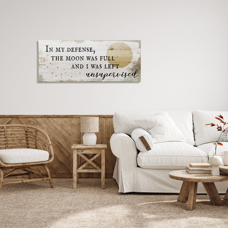 Pleine lune non encadrée «Rustic Halloween Charm» par Daphne Polselli - impression d'art graphique, H 20 po x l 48 po