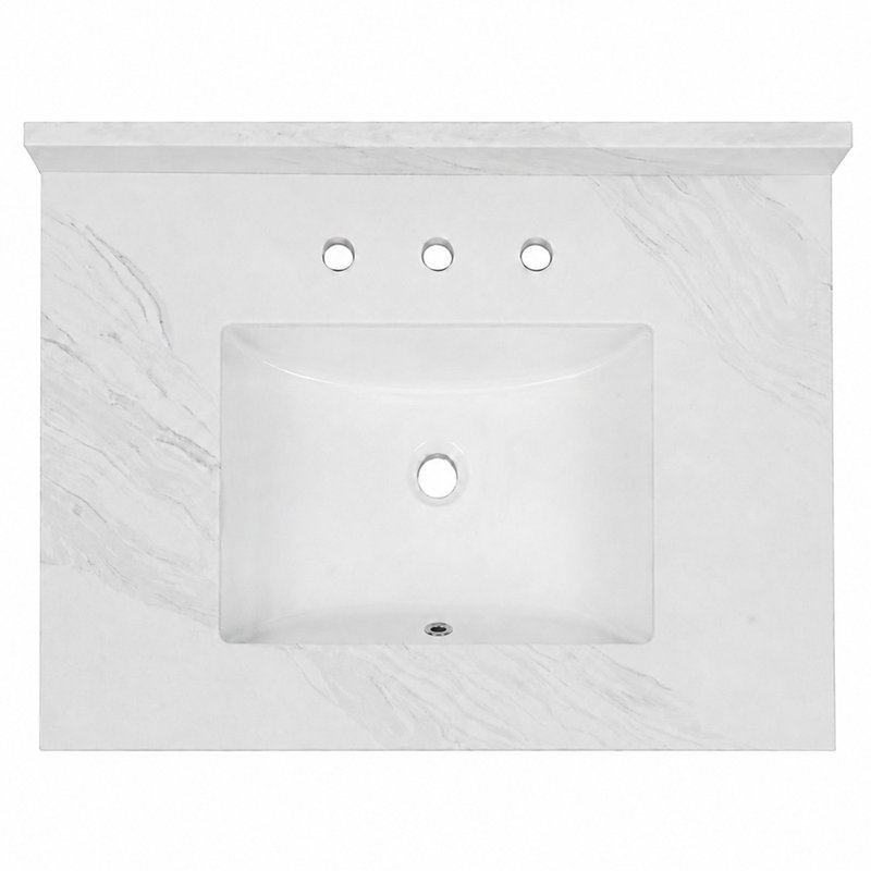 Kingston Brass Mayorca 31-Inch Quartz Vanity Top (8" Faucet Drillings)