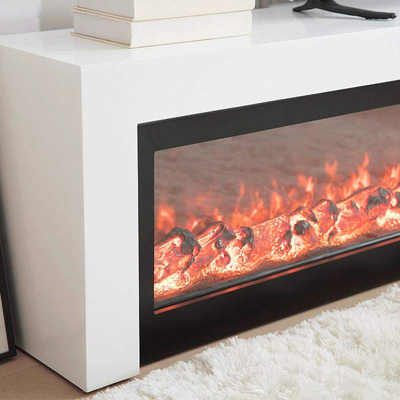 Meuble télé Rock Flab Fireplace, Blanc, 59.06"