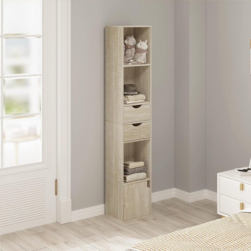 Iskender 157.5cm H x 30cm W Standard Bookcase, Light Wood