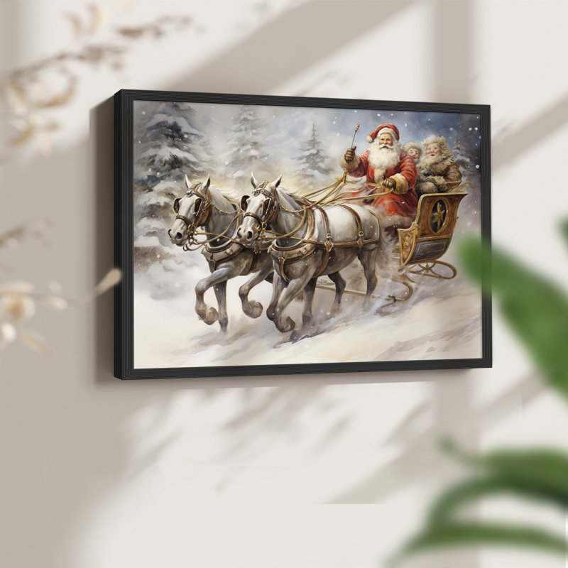 «Chirstmas Art» - CECLXI - Reproduction encadrée - Restickable, H 11 po x l 14 po, Noir