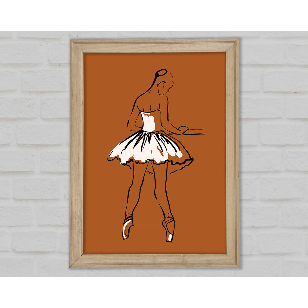 Brauner Ballerina 2 Gerahmter Druck