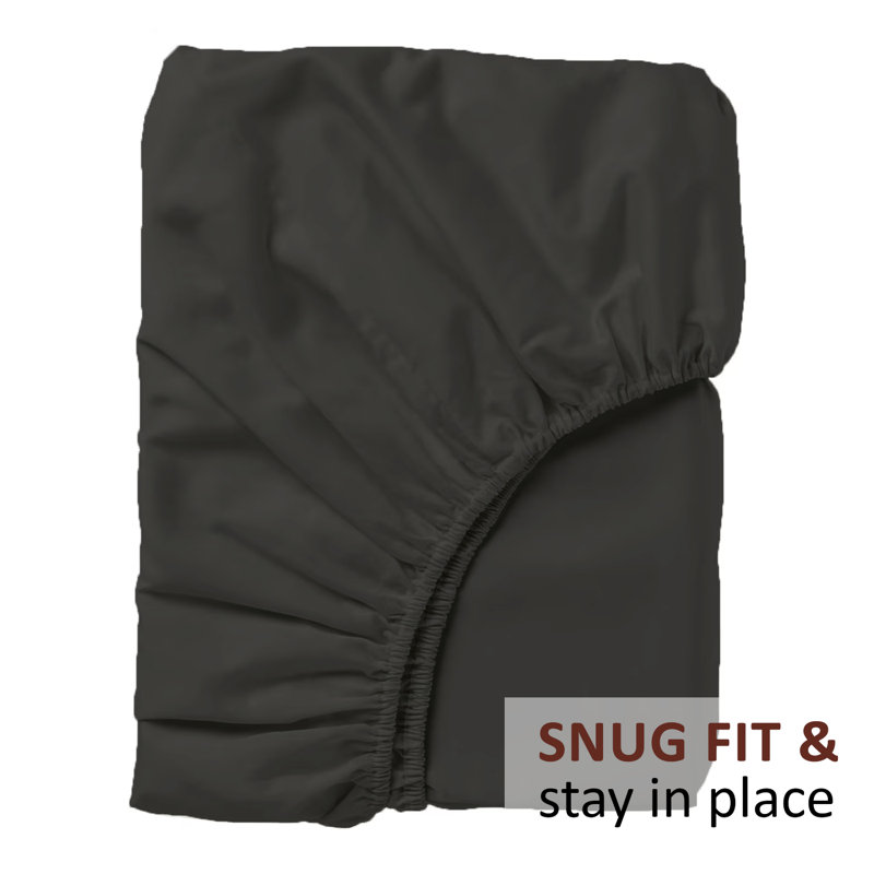Kian-Scott Plain Weave / Muslin Fitted Sheet, Charcoal, Super King (6')