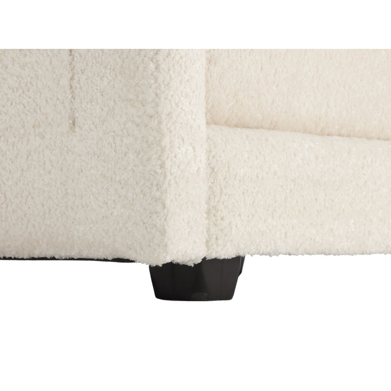 Canapé modulaire en tissu chenille avec poches latérales, Chenille beige