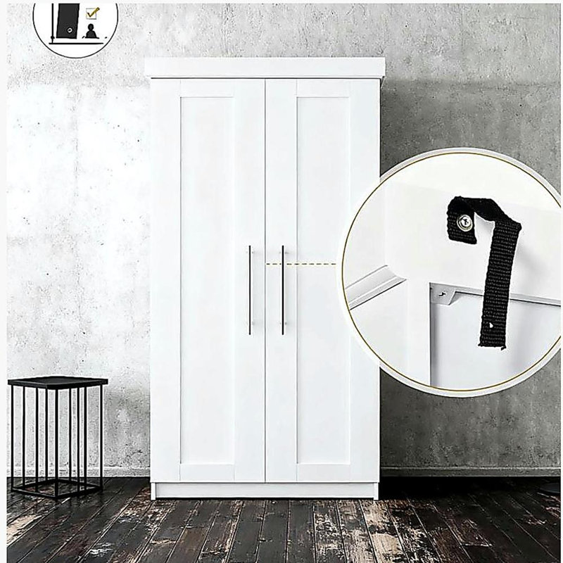 Armoire de cuisine autoportante, armoire de rangement avec 4 portes et tiroir