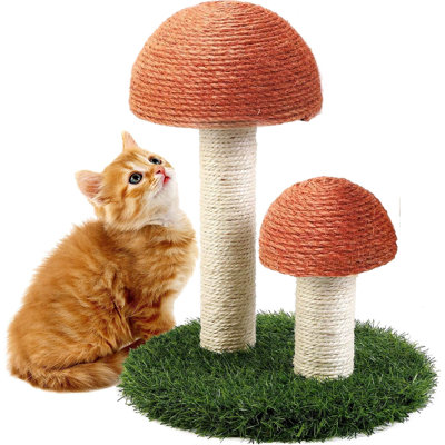 Mushroom Cat Scratching Post Sisal Cat Tree Claw Scratcher Poles for Small Cats