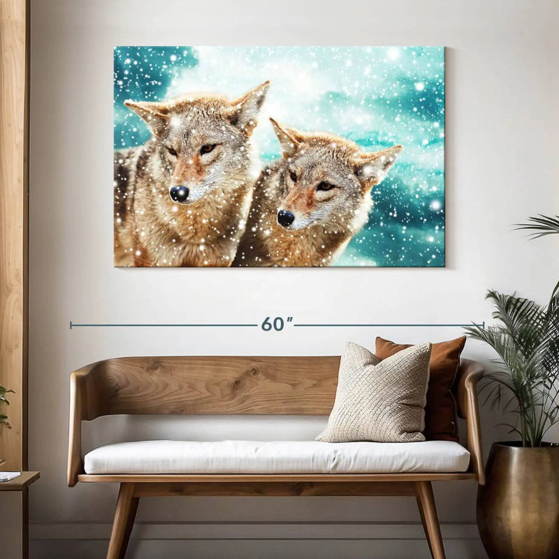 Brampt Coyote Pair, 32" H x 48" W