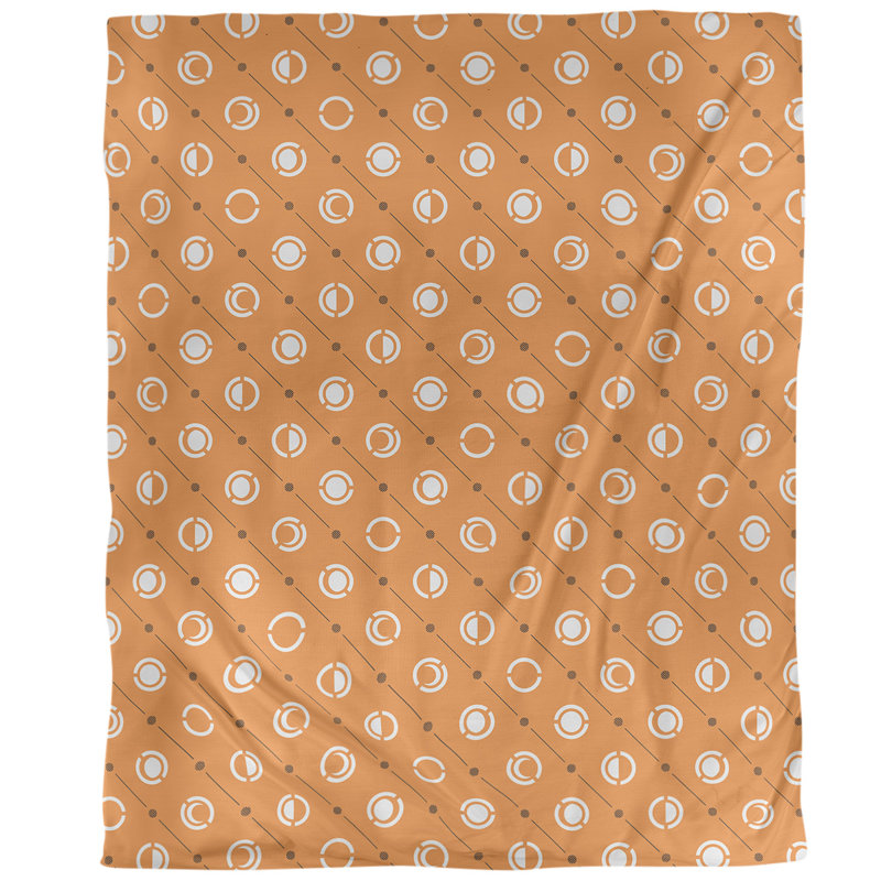 Housse de couette simple Moon phases, Housse de couette pour très grand lit, Orange/noir, Polyester brossé