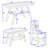 Damu 6 - Piece Dining Set, Dining Table with Storage Shelf and Bench and 4 Chairs-1664202796-1664202799