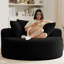 Fauteuil d'appoint surdimensionné de 55 po, canapé simple en velours côtelé confortable avec 3 coussins, fauteuil rond rembourré avec assise très large et profonde pour le salon et la chambre à coucher-846089536
