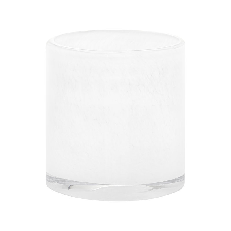 SAGA Glass Tabletop Hurricane, 6.3" H x 5.9" W x 5.9" D, White