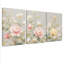 Ensemble de 3 toiles murales à motifs floraux rose poudré et crème-118089073