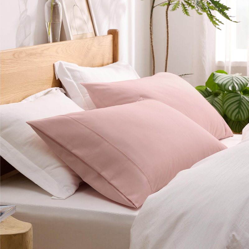 Bedsure Decorative Boho Pillow Shams With Envelope Closure, Queen Pillow Case, Pale Blush