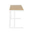 Bureau romain en métal blanc et bambou grain de bois naturel