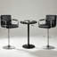 Ensemble de salle à manger 3 pièces à hauteur réglable avec tabouret et tabouret de bar en cuir-1495100419