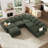U-Shaped Corduroy Modular Sectional with Storage -1555775011-1555775009