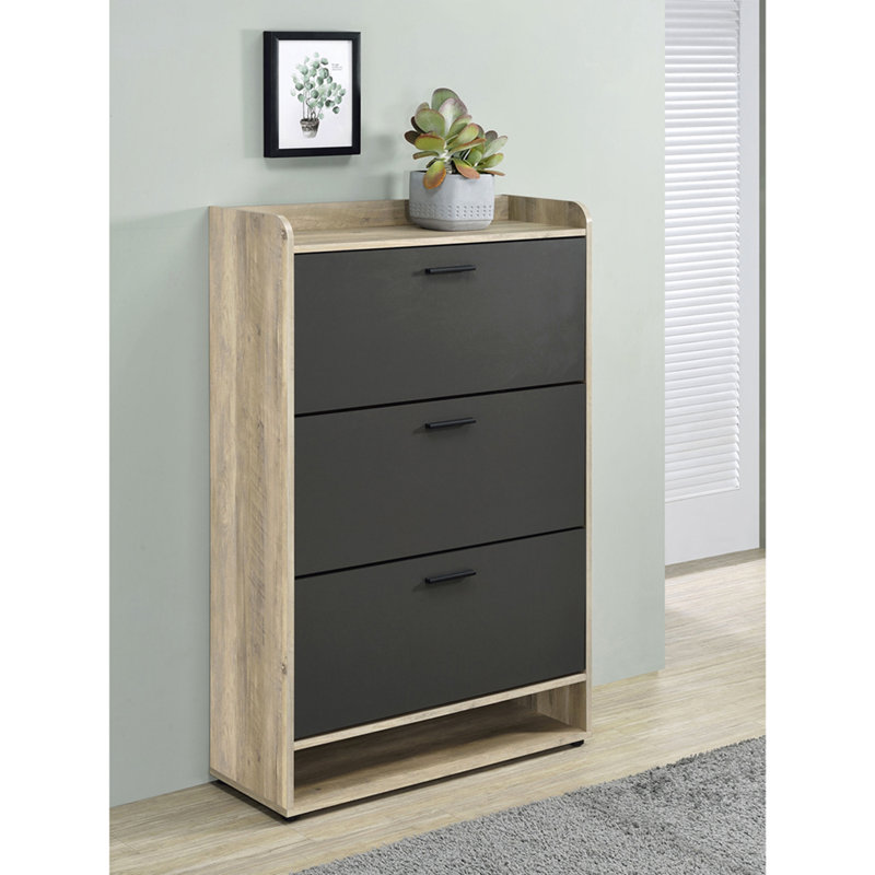 Kyla Grey 3-tier Engineered Wood Shoe Cabinet