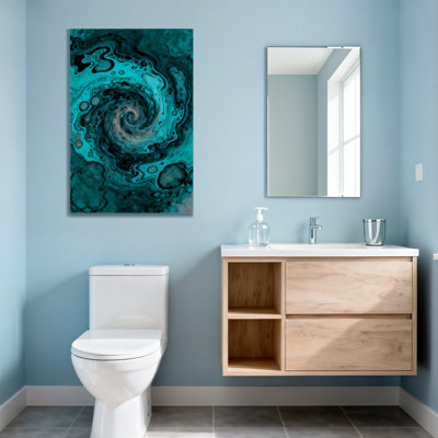Motif abstrait bleu sarcelle et noir tendance