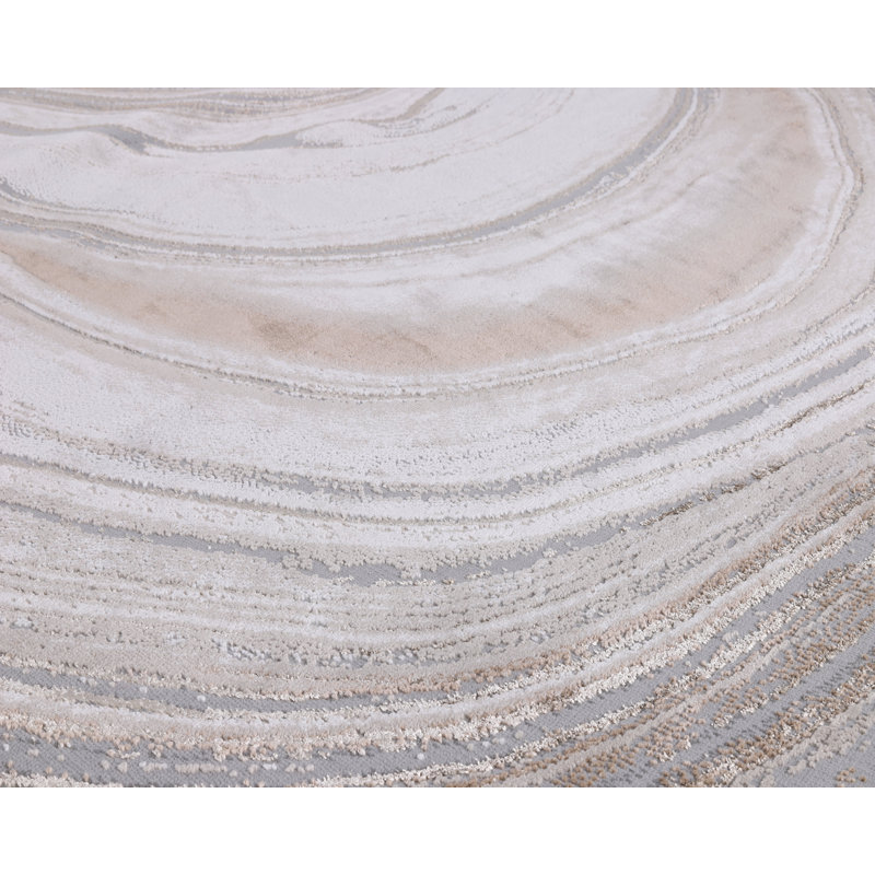 Tapis crème et doré à motif abstrait de la collection Nevada, Rectangle 5 pi 2 po x 7 pi 7 po, Cream/Gold
