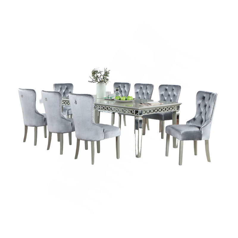 Ensemble de salle à manger Glam, 9 pièces : table, 8 chaises