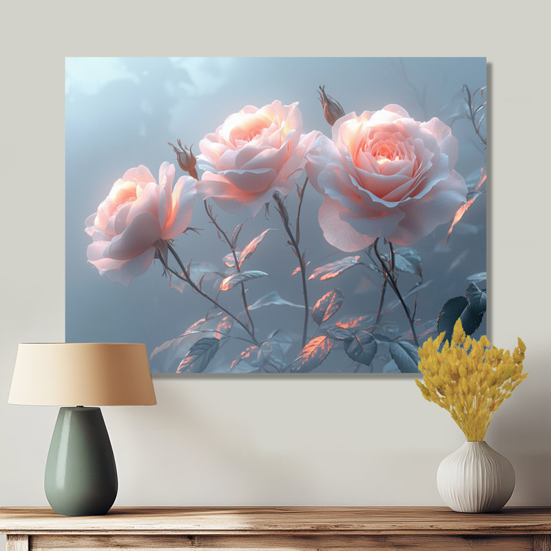 Lavender Roses Blooms In The Morning I - Roses Wall Art, 16" H x 32" W, Wrapped Canvas, Does Not Apply