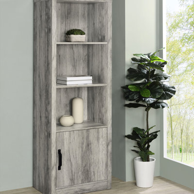 Tour média à 3 tablettes Conifer Grey pour une organisation élégante des articles dans les espaces de vie principaux