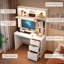 MDF Computer Desk with Built-In Electrical Outlet-350558315