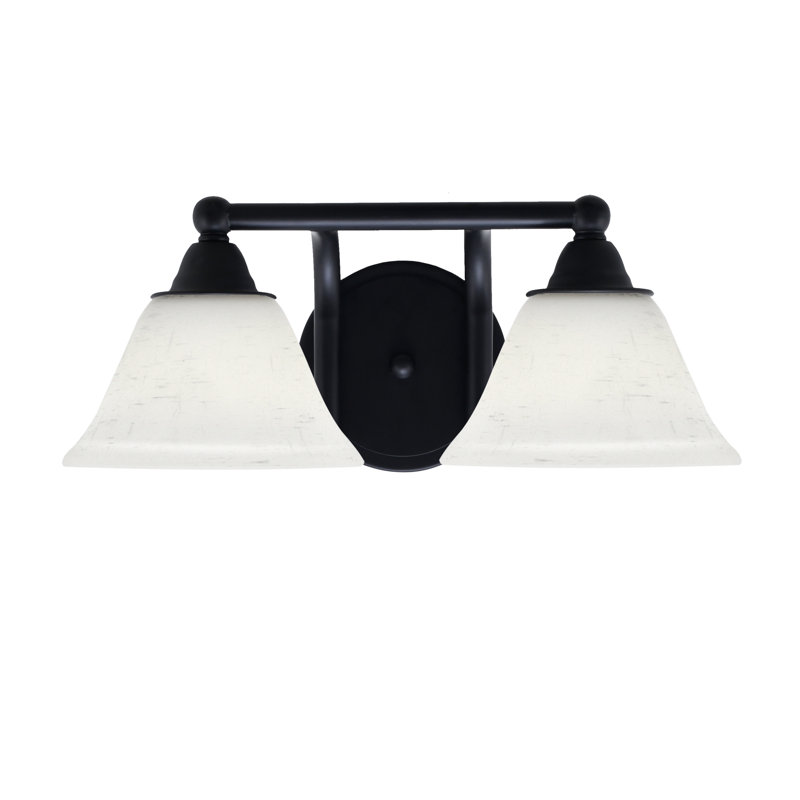 Paramount 2 Light Bath Bar Shown In Matte Black Finish With 7" White Muslin Glass