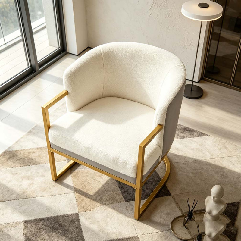 Chaise de lecture rembourrée Modern, Brun