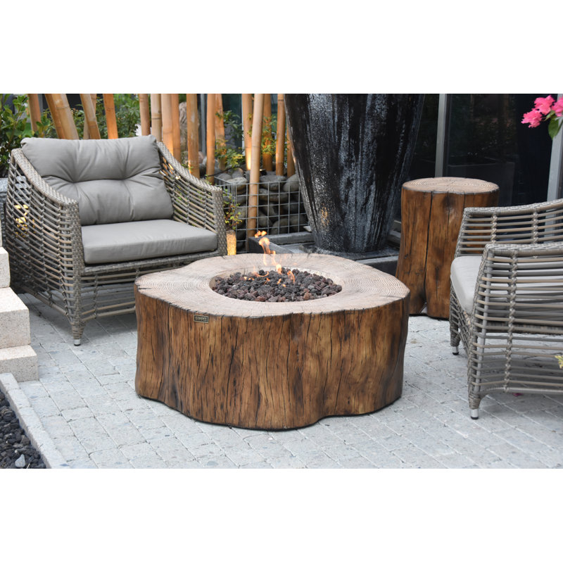 Round Concrete Smokeless Fire Pit Table, Propane