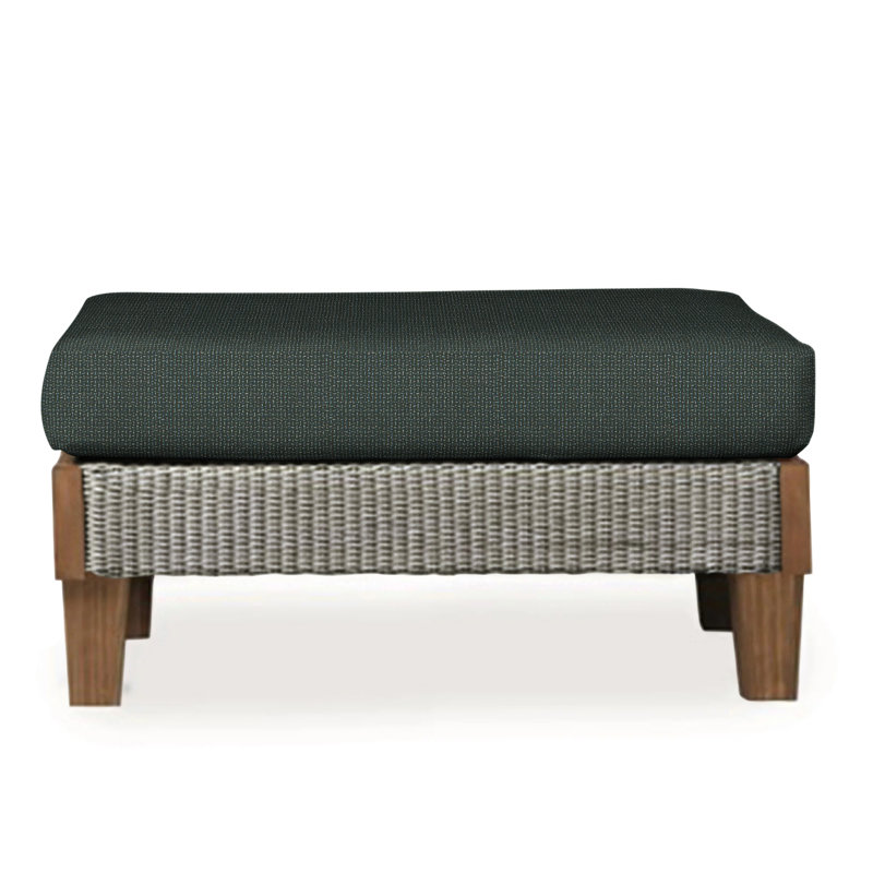 Catalina Outdoor Ottoman, Callen Celadon, Pewter