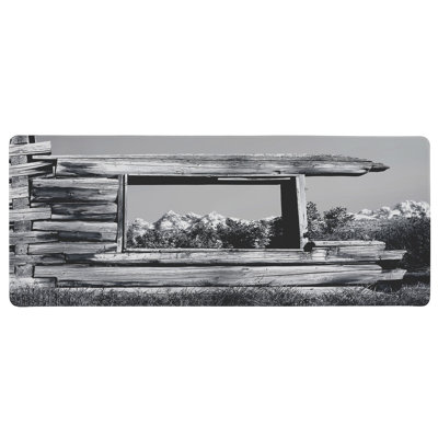 Rustic Log Window Landscape Printed Desk Mat, design by Steve Toole
