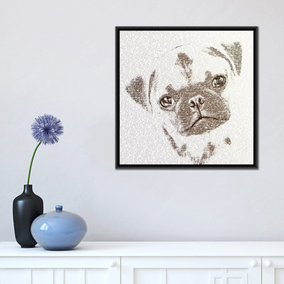 «The Intellectual Pug» par Paula Belle Flores, reproduction d'art graphique sur toile