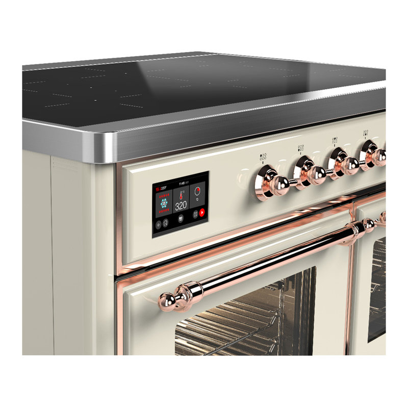 Majestic III Series 40 Inch Induction Range with 6 Induction Elements in Antique White (Copper Trim), Copper, Antique White