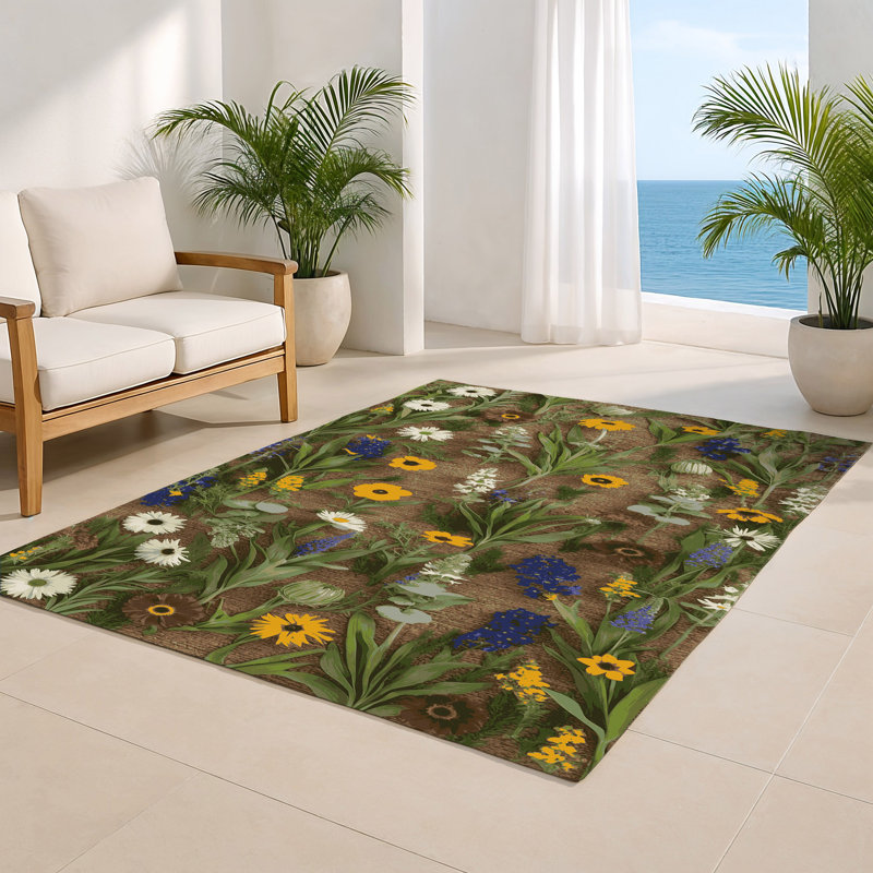Tapis d'intérieur et d'extérieur brun Nature, Rectangulaire 8 pi x 10 pi