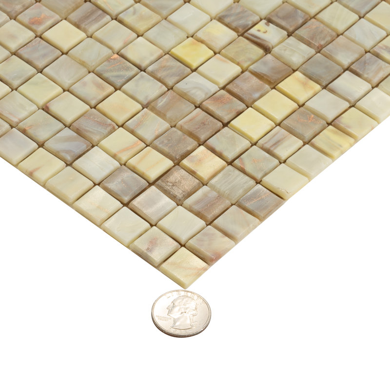 Skosh 0.6" x 0.6" Glass Grid Mosaic Wall & Floor Tile