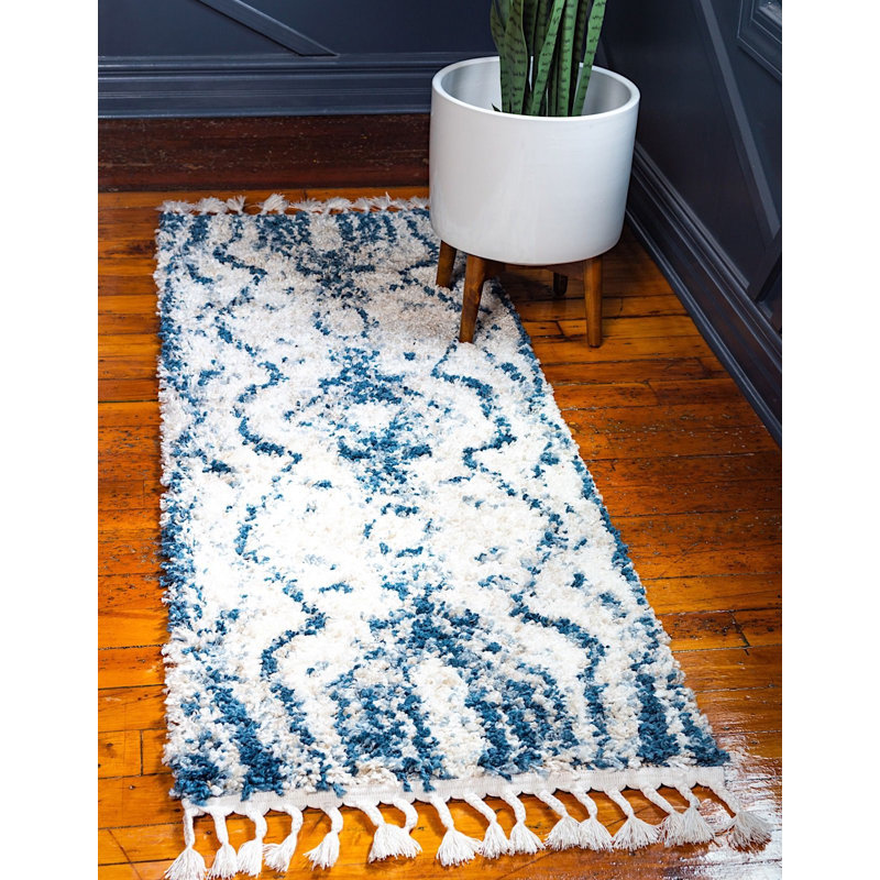 Tapis bleu Mitzy, Tapis de couloir 2 pi 2 po x 6 pi