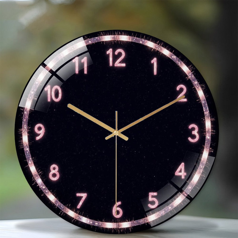 Horloge murale moderne en verre 12 po