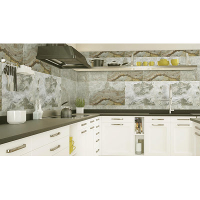 Falkirk Johnstone 35.4" x 23.6" Stone Wall Paneling in White/Gray (10-pack)