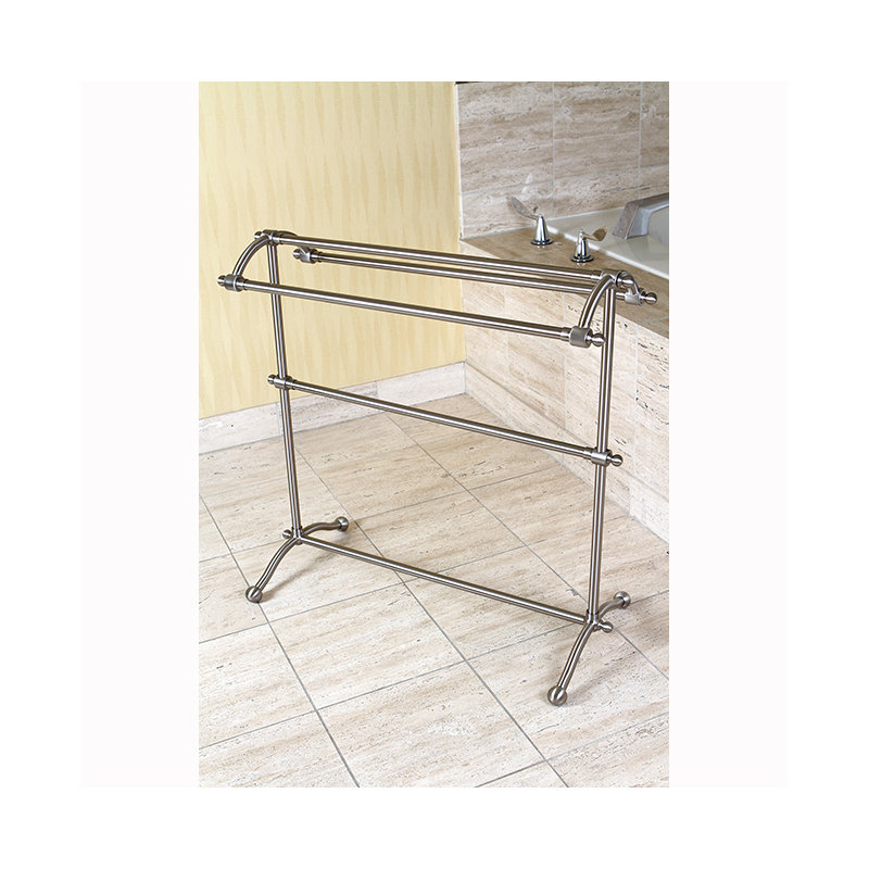 Kingston Brass Vintage Freestanding Towel Rack, Brushed Nickel