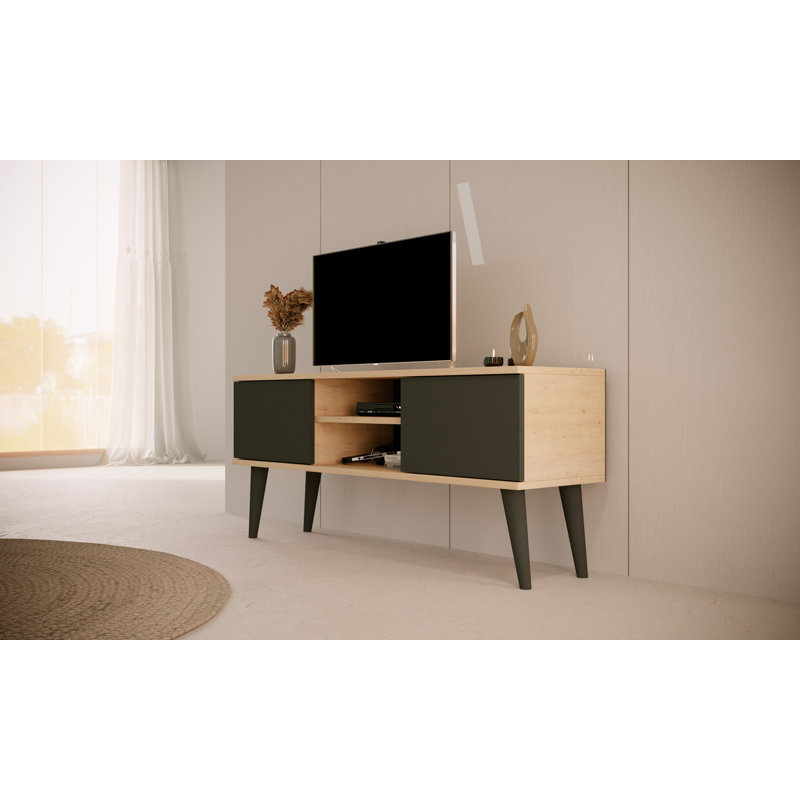 Kaylani TV Stand, 120cm W, Brown/Black