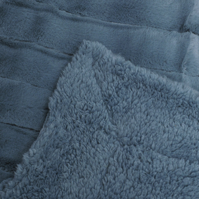 Blue Mirage Faux Fur Sherpa Throw Blanket 50" x 60"