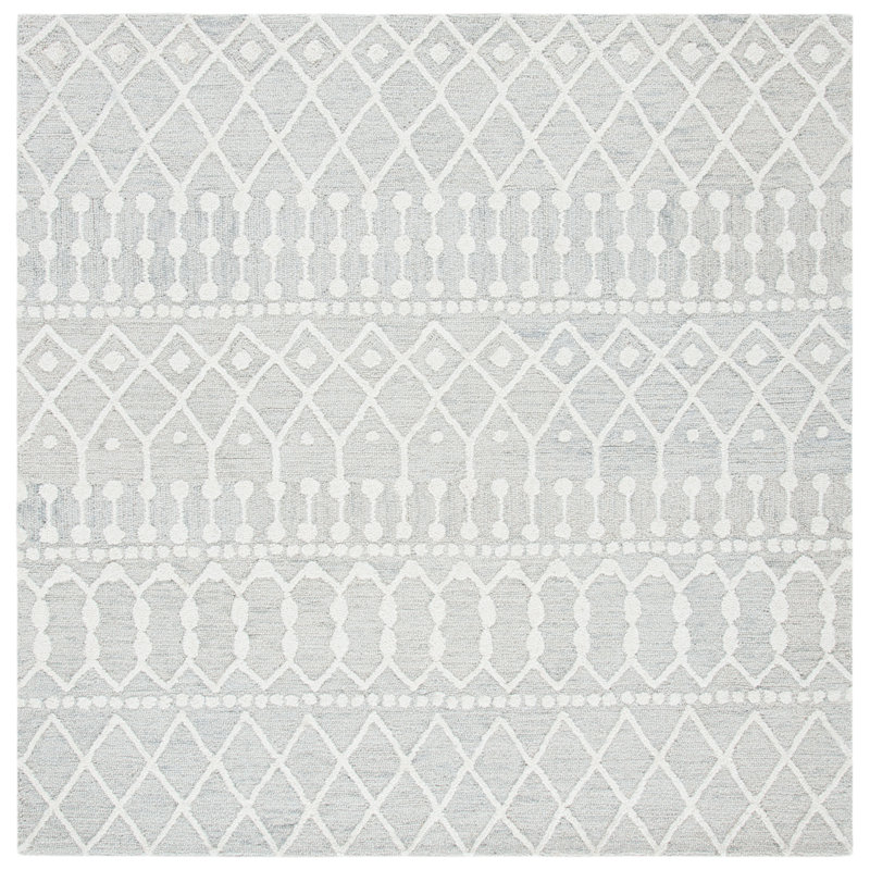 Leyla Hand Tufted Wool Southwestern Rug, Square 6'