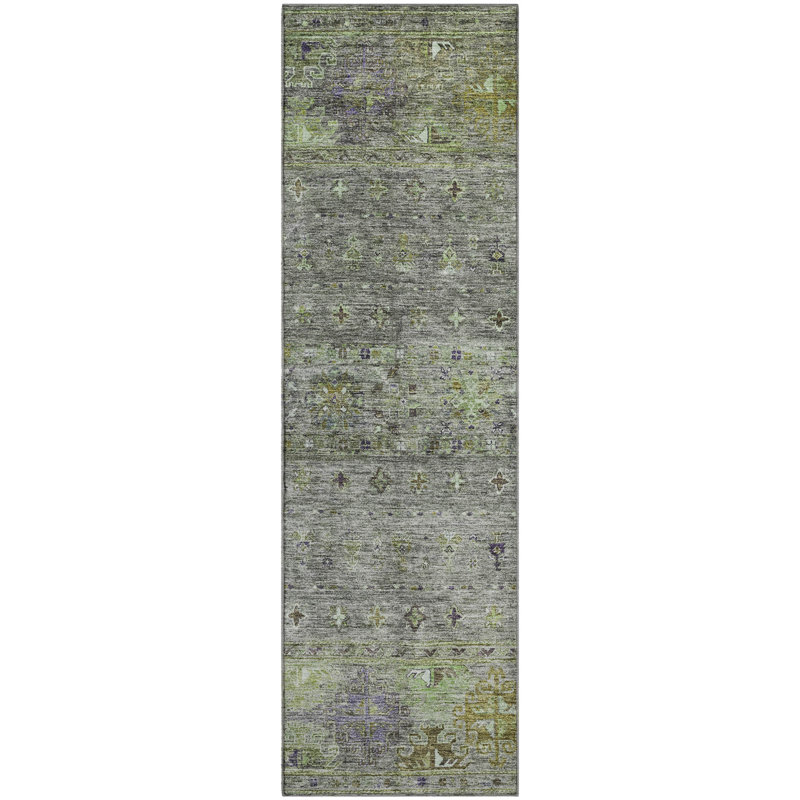 Premium Machine Washable Dominick AMF1220 Global Rug, Runner 2'3" x 7'6"
