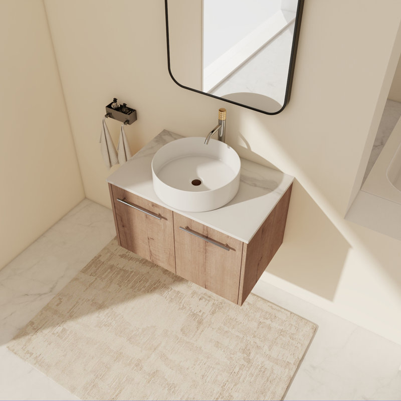 Meuble-lavabo mural simple avec plateau en céramique 29,53 po soudan