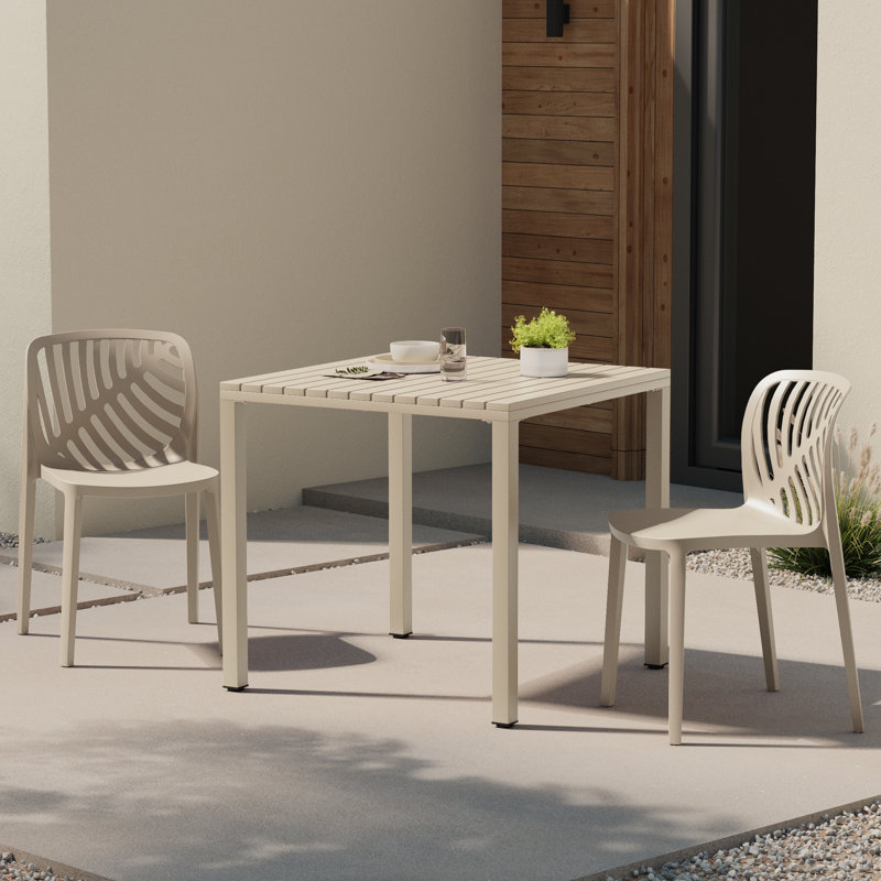 Ensemble de 2 chaises de patio empilables, Beige
