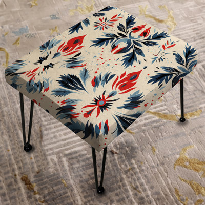 Blue Ikat Tribe Blend Fuse - Ikat Rectangle Ottoman
