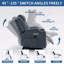 Capacité en tissu de chenille rembourré avec fauteuil inclinable Power Lift, avec mécanisme de mouvement robuste avec vibration à 8 points avec fonction de massage et lombaire avec fonction de chauffage, avec port USB et avec ports de type C, acier inoxydable-650691777