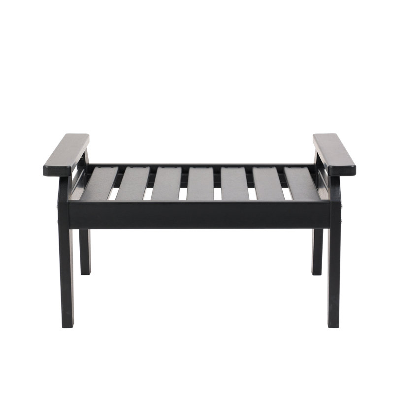 Stas - Repose-pieds avec coussin - Structure noire et coussins gris