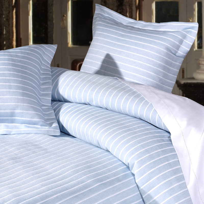 Abbielouise Cotton Striped Duvet Cover Set with Pillowcases Included, Silver Grey, King Duvet Cover + 2 Standard Pillowcases